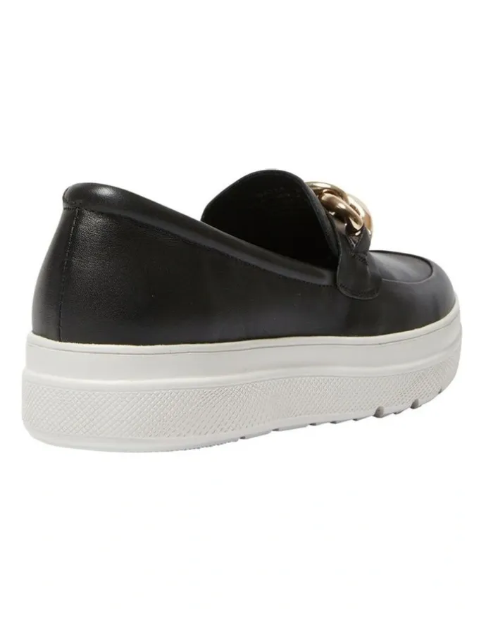 Jane Debster Bates Sneaker in Black Leather