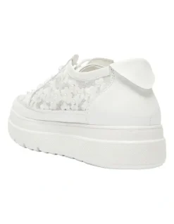 Jane Debster Benny Sneakers Leather Shoe in White Pearl
