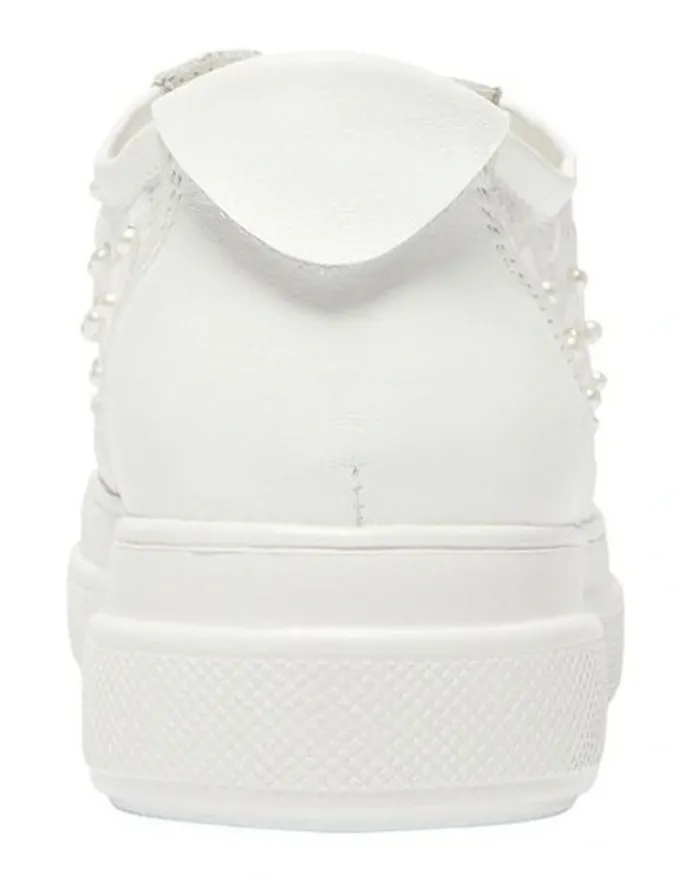 Jane Debster Benny Sneakers Leather Shoe in White Pearl
