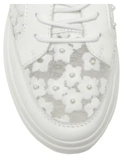Jane Debster Benny Sneakers Leather Shoe in White Pearl