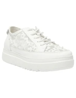 Jane Debster Benny Sneakers Leather Shoe in White Pearl