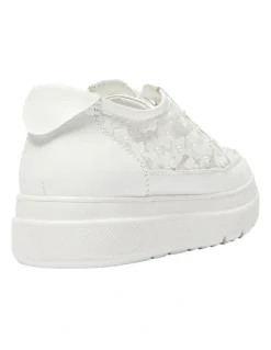Jane Debster Benny Sneakers Leather Shoe in White Pearl