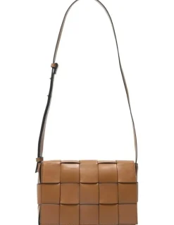 Jane Debster Dash Crossbody Bag in Dark Tan Weave