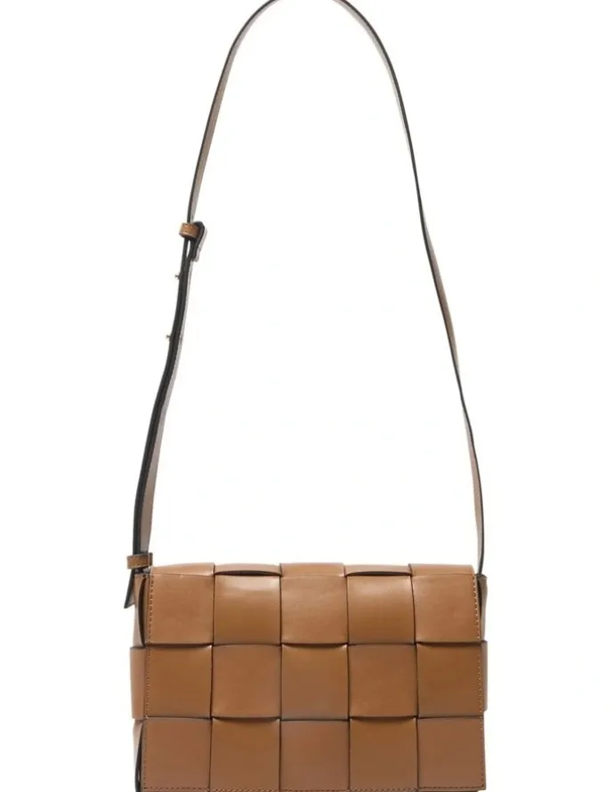 Jane Debster Dash Crossbody Bag in Dark Tan Weave