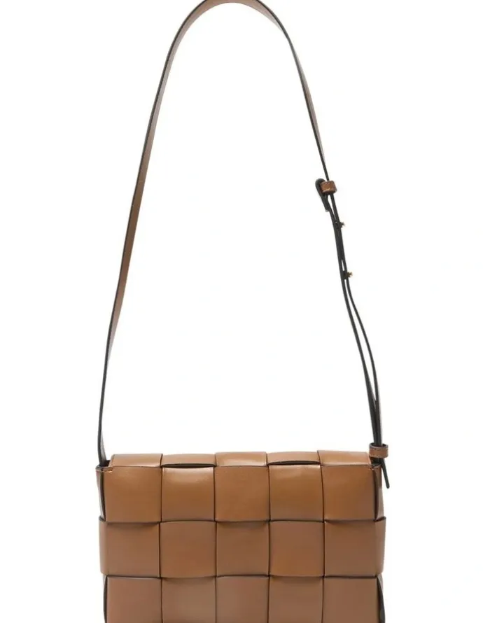 Jane Debster Dash Crossbody Bag in Dark Tan Weave
