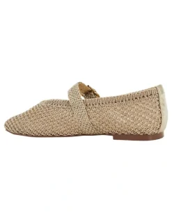 Jane Debster Elope Flat Shoes in Gold Crochet