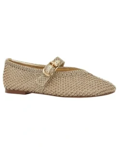 Jane Debster Elope Flat Shoes in Gold Crochet