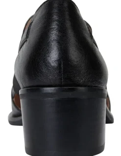 Jane Debster Expose Black Oil Heeled Shoes