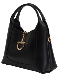 Jane Debster Fleur Shoulder Bag in Black Leather
