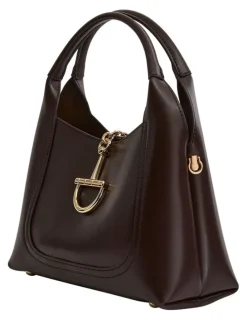 Jane Debster Fleur Shoulder Bag in Chocolate Leather