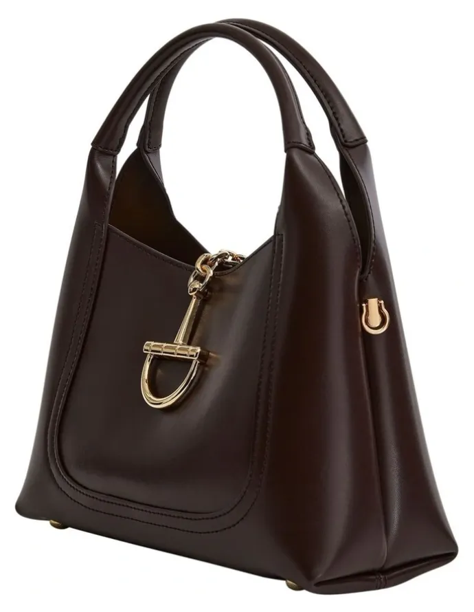 Jane Debster Fleur Shoulder Bag in Chocolate Leather