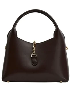 Jane Debster Fleur Shoulder Bag in Chocolate Leather