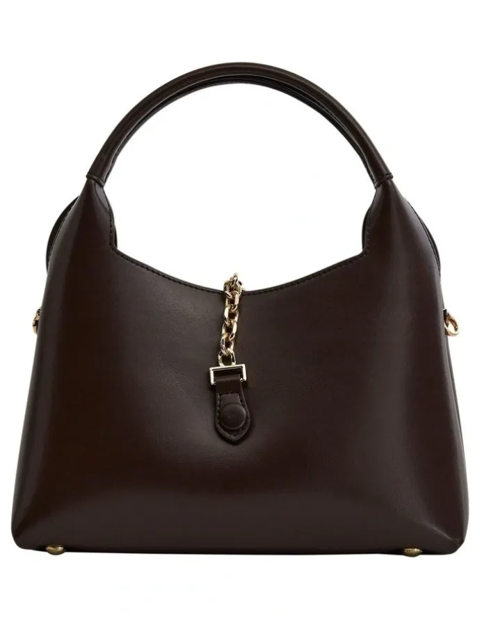 Jane Debster Fleur Shoulder Bag in Chocolate Leather
