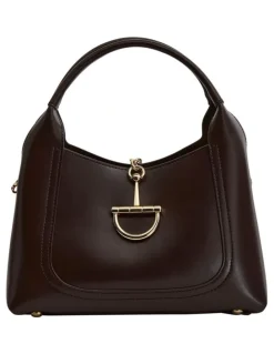 Jane Debster Fleur Shoulder Bag in Chocolate Leather