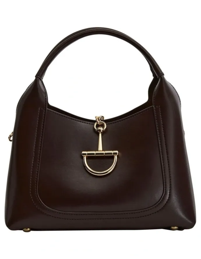 Jane Debster Fleur Shoulder Bag in Chocolate Leather