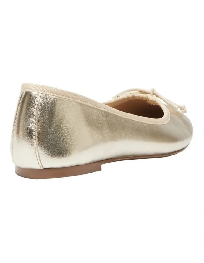 Jane Debster Fonteyn Ballet Flat Shoe in Gold Metallic