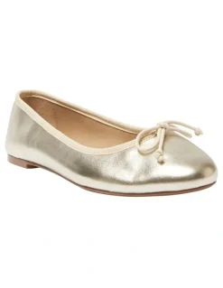 Jane Debster Fonteyn Ballet Flat Shoe in Gold Metallic
