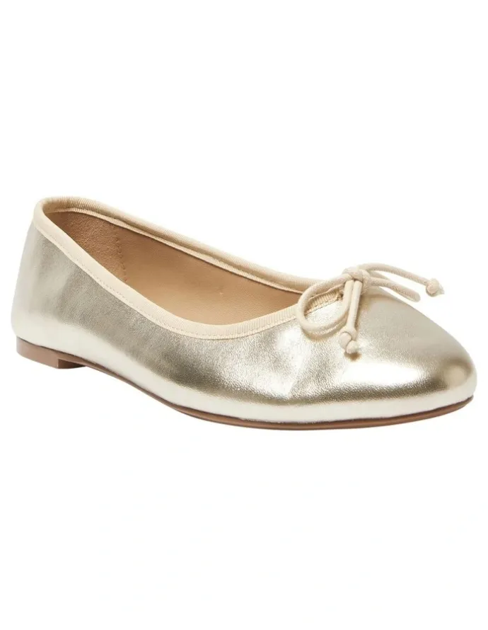 Jane Debster Fonteyn Ballet Flat Shoe in Gold Metallic