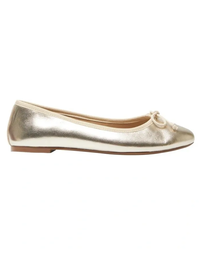 Jane Debster Fonteyn Ballet Flat Shoe in Gold Metallic