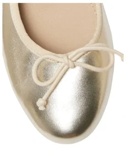 Jane Debster Fonteyn Ballet Flat Shoe in Gold Metallic