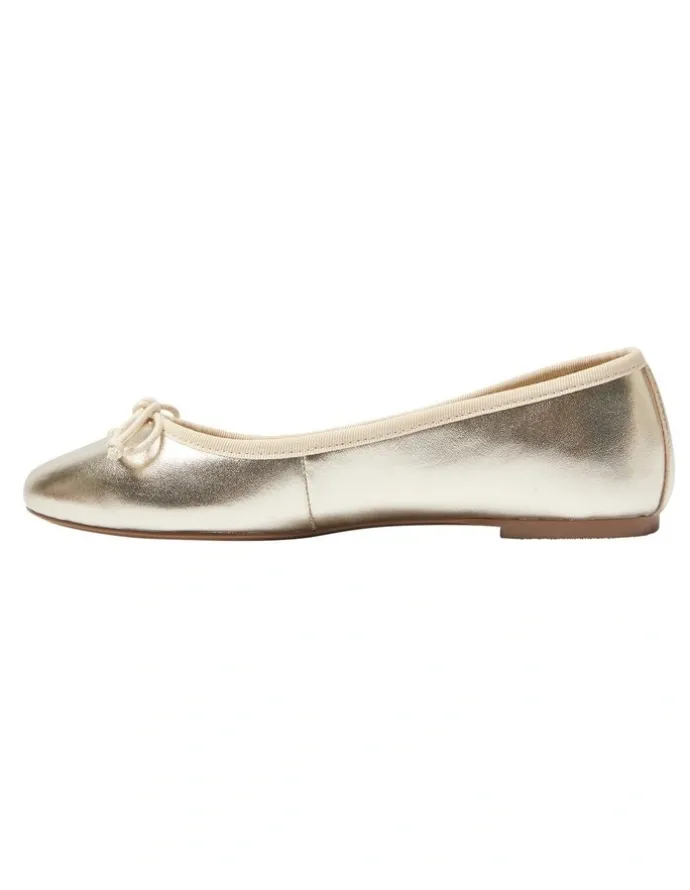 Jane Debster Fonteyn Ballet Flat Shoe in Gold Metallic