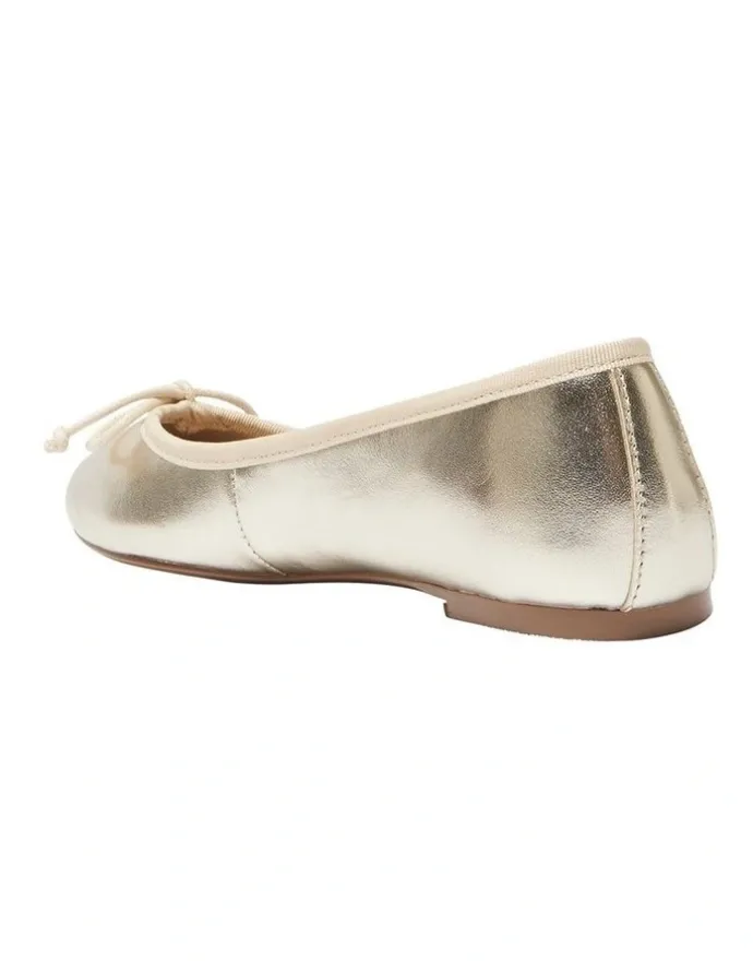 Jane Debster Fonteyn Ballet Flat Shoe in Gold Metallic