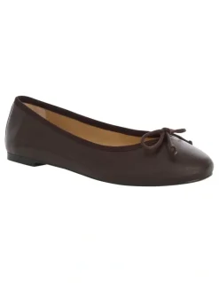 Jane Debster Fonteyn Ballet Flats in Chocolate Leather