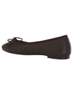 Jane Debster Fonteyn Ballet Flats in Chocolate Leather