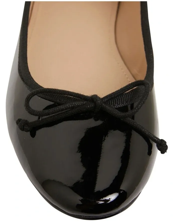 Jane Debster Fonteyn Black Patent Flat Shoes
