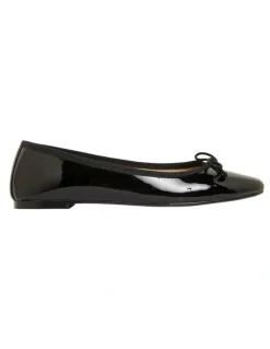Jane Debster Fonteyn Black Patent Flat Shoes