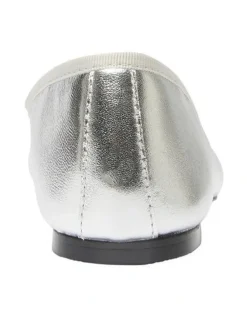 Jane Debster Fonteyn Flat Ballet in Silver Metallic