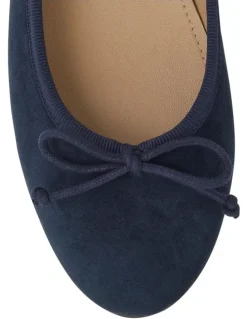Jane Debster Fonteyn Flat Shoes in Navy Suede
