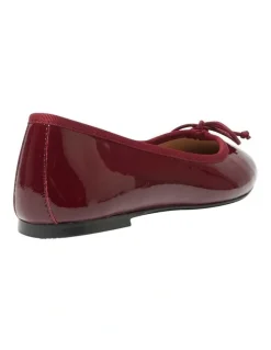 Jane Debster Fonteyn Flat Ballet in Wine Patent