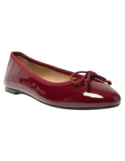 Jane Debster Fonteyn Flat Ballet in Wine Patent