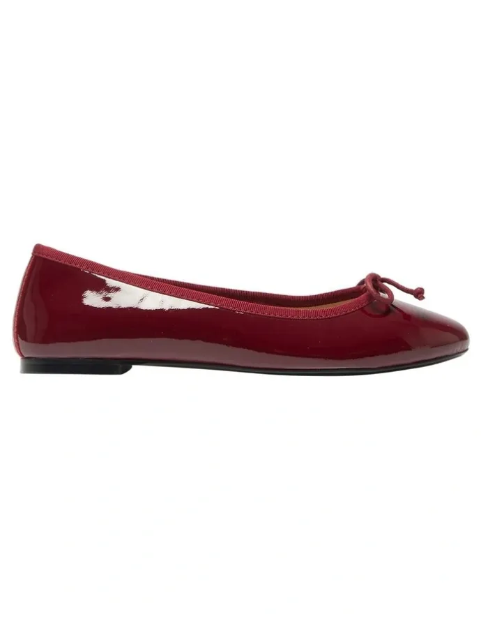 Jane Debster Fonteyn Flat Ballet in Wine Patent