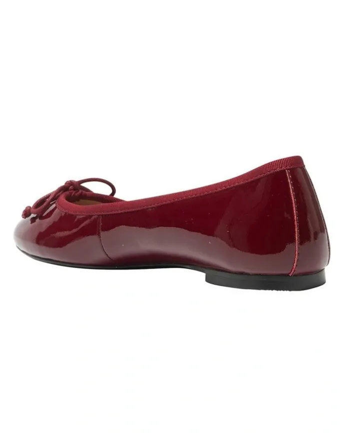 Jane Debster Fonteyn Flat Ballet in Wine Patent