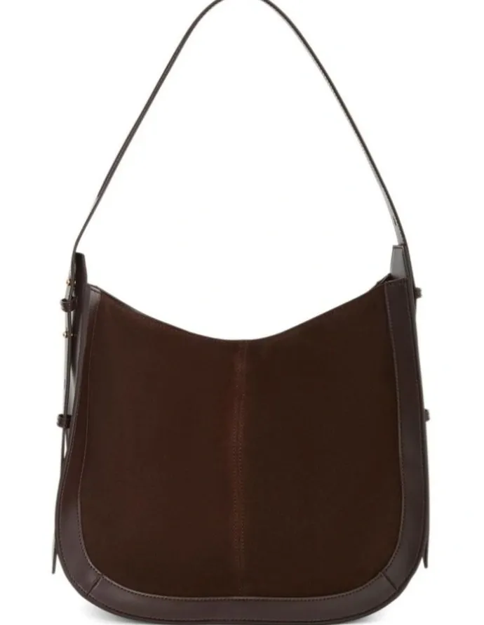 Jane Debster Fran Shoulder Bag in Chocolate Suede