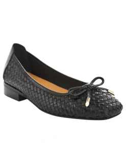 Jane Debster Frances Flat Shoes in Black Weave