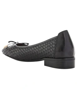 Jane Debster Frances Flat Shoes in Black Weave