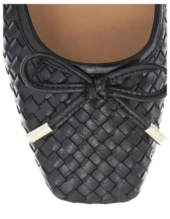 Jane Debster Frances Flat Shoes in Black Weave