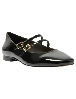 Jane Debster Freda Blallet Flats in Black Patent Leather