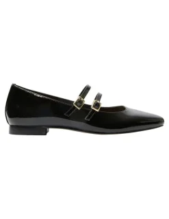 Jane Debster Freda Blallet Flats in Black Patent Leather