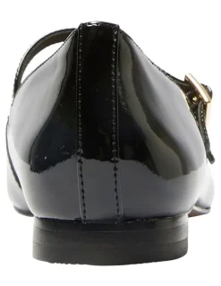 Jane Debster Freda Blallet Flats in Black Patent Leather