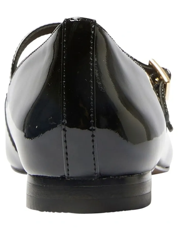 Jane Debster Freda Blallet Flats in Black Patent Leather