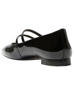 Jane Debster Freda Blallet Flats in Black Patent Leather