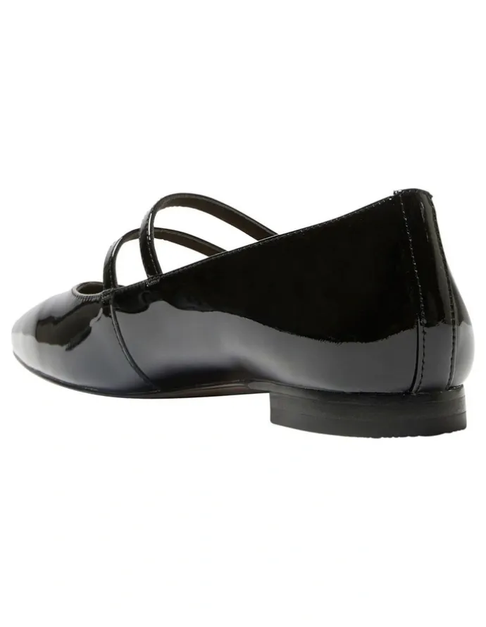 Jane Debster Freda Blallet Flats in Black Patent Leather