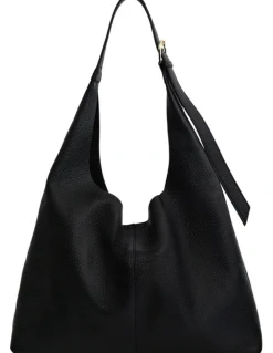 Jane Debster H-Quay Shoulder Bag in Black Tumbled Leather