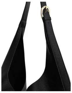 Jane Debster H-Quay Shoulder Bag in Black Tumbled Leather