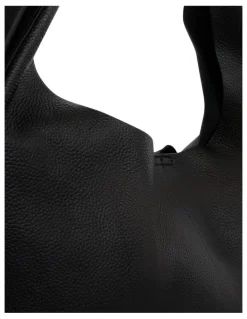 Jane Debster H-Quay Shoulder Bag in Black Tumbled Leather
