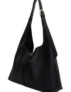Jane Debster H-Quay Shoulder Bag in Black Tumbled Leather